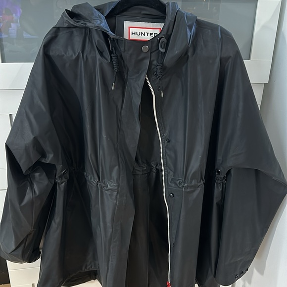 Women's Hunter Waterproof Vinyl Smock Jacket Black - Picture 3 of 7